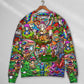Hippie Mushroom Music Life Art – Sweater - Ugly Christmas Sweater