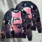 Lovely Cat On Pink Chair Art – Sweater - Ugly Christmas Sweater