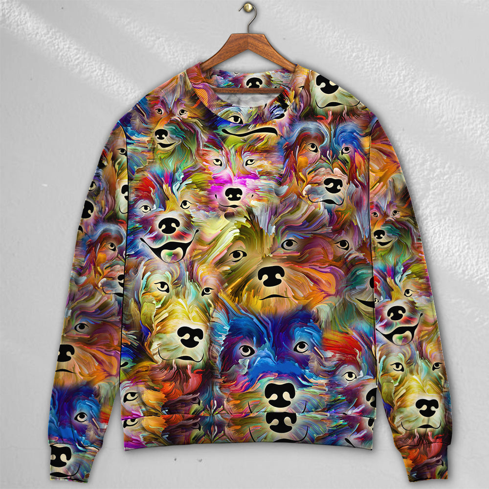 Dog Memory Painting Art Style – Sweater - Ugly Christmas Sweater