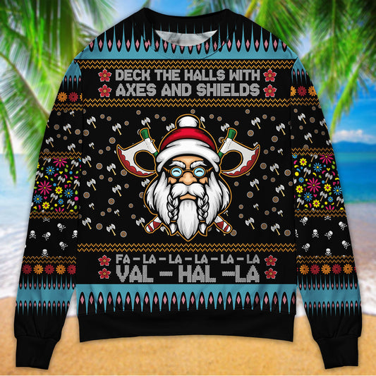 Viking Christmas Deck The Halls Style – Sweater - Ugly Christmas Sweater