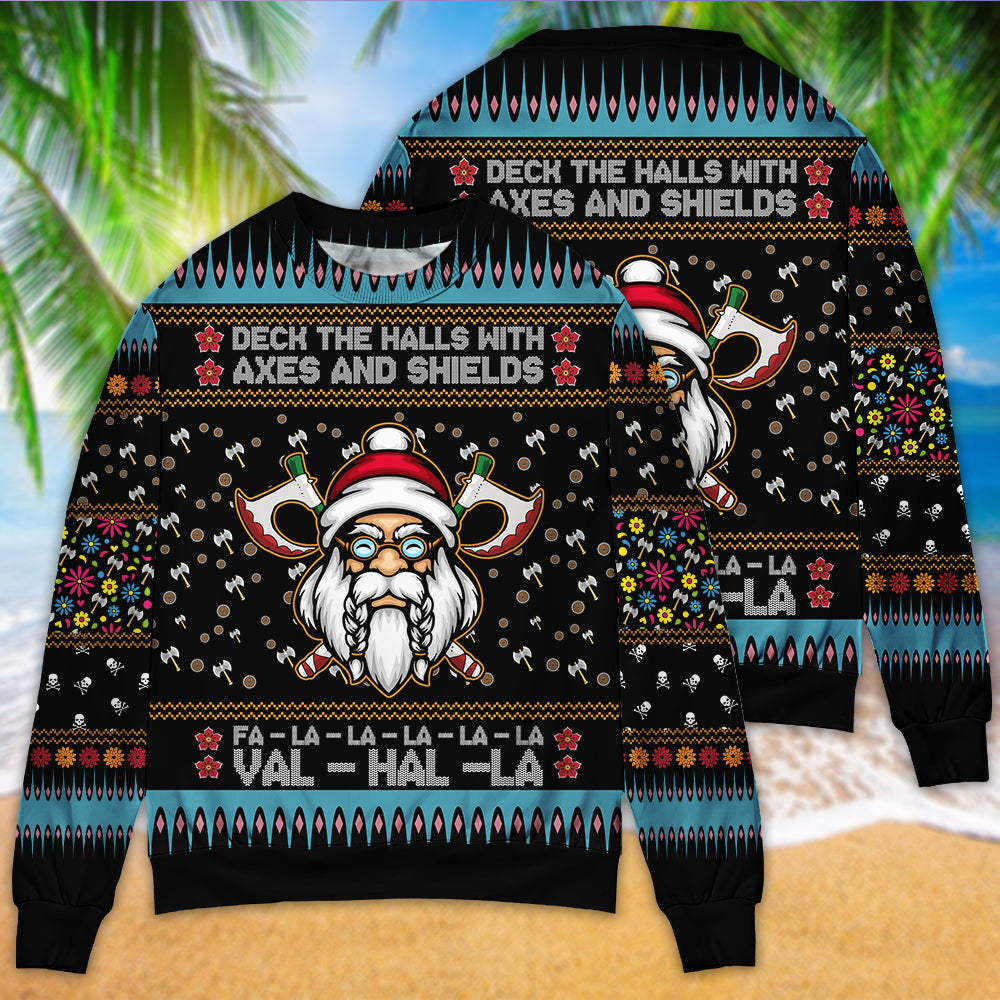 Viking Christmas Deck The Halls Style – Sweater - Ugly Christmas Sweater