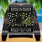 Black Cat Wrecks Tree Funny Christmas – Sweater - Ugly Christmas Sweater