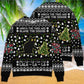 Black Cat Wrecks Tree Funny Christmas – Sweater - Ugly Christmas Sweater