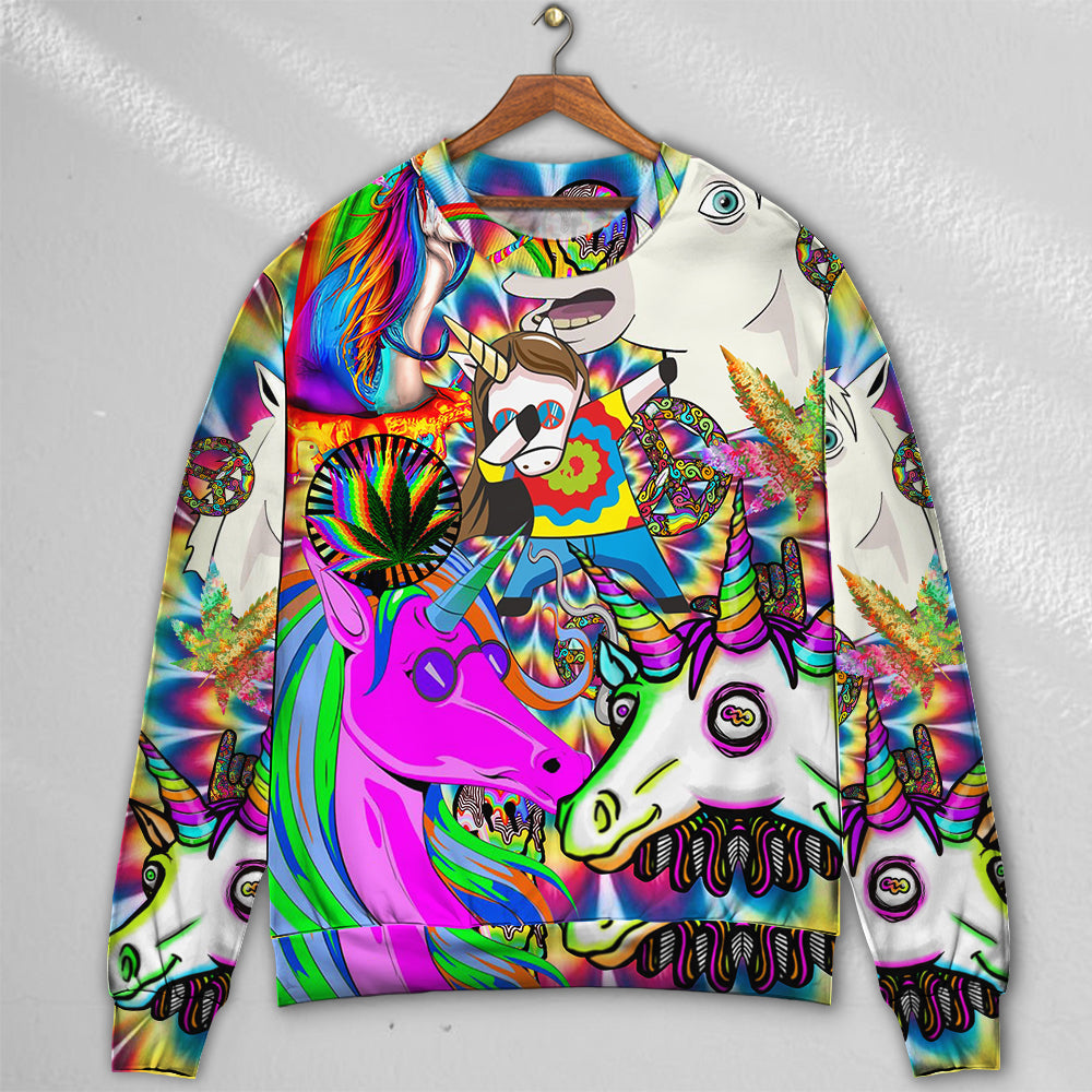 Hippie Unicorn Dream Wonderland Art – Sweater - Ugly Christmas Sweater