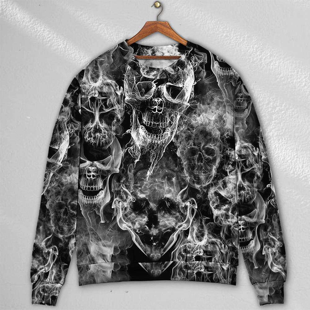 Skull Smoke Dark Fantasy Art – Sweater - Ugly Christmas Sweater