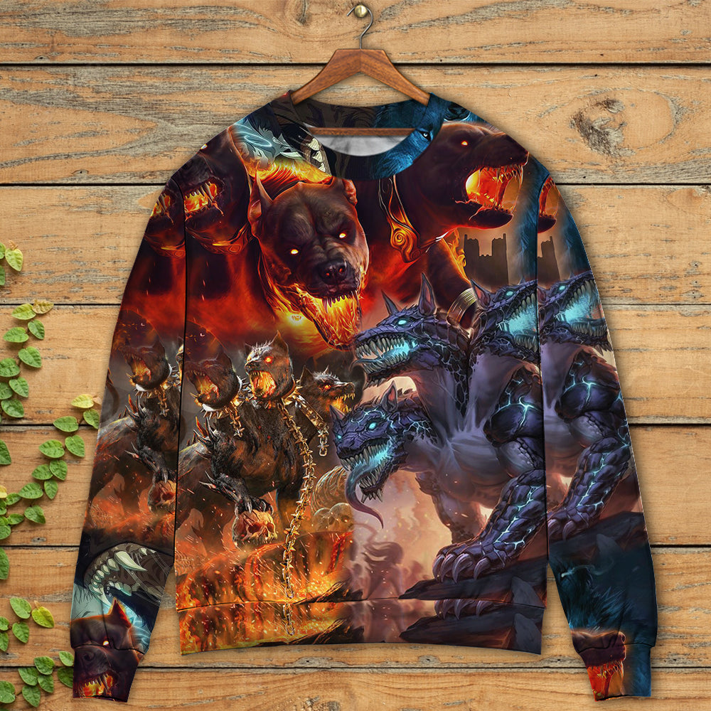 Cute Dog Cartoon Winter Art Style – Sweater - Ugly Christmas Sweater