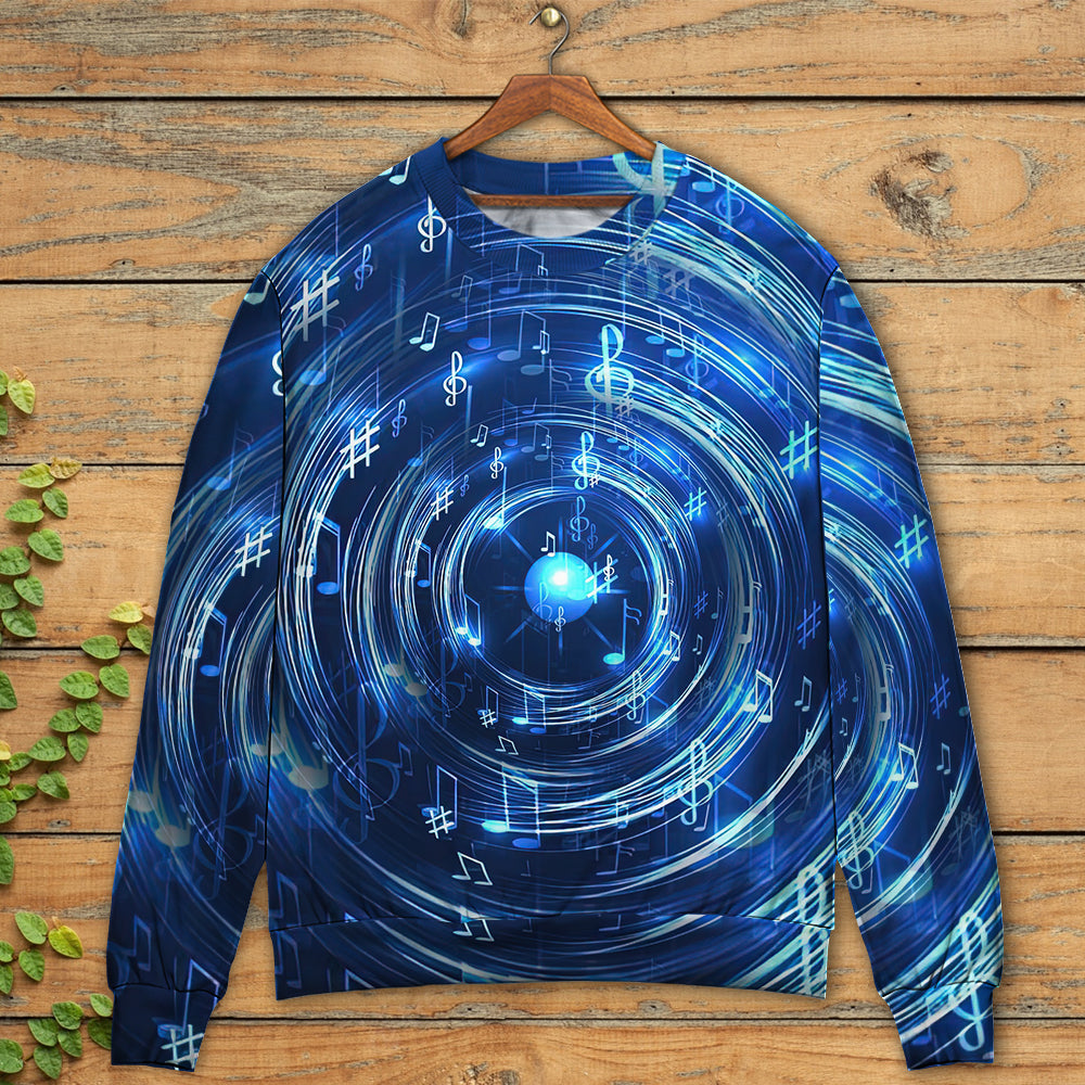 Music Neon Circle With Music Notes – Sweater - Ugly Christmas Sweater