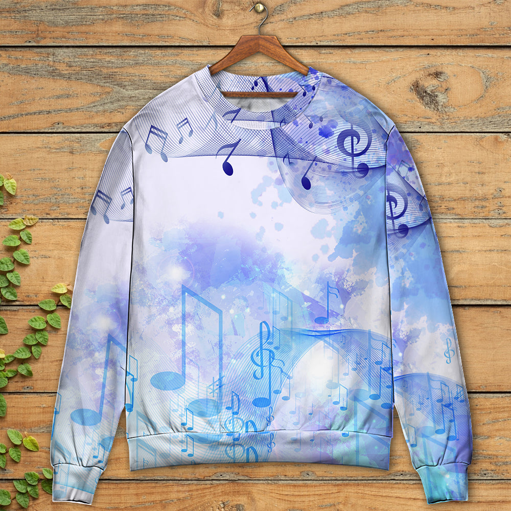 Watercolor Music Notes Art Style – Sweater - Ugly Christmas Sweater