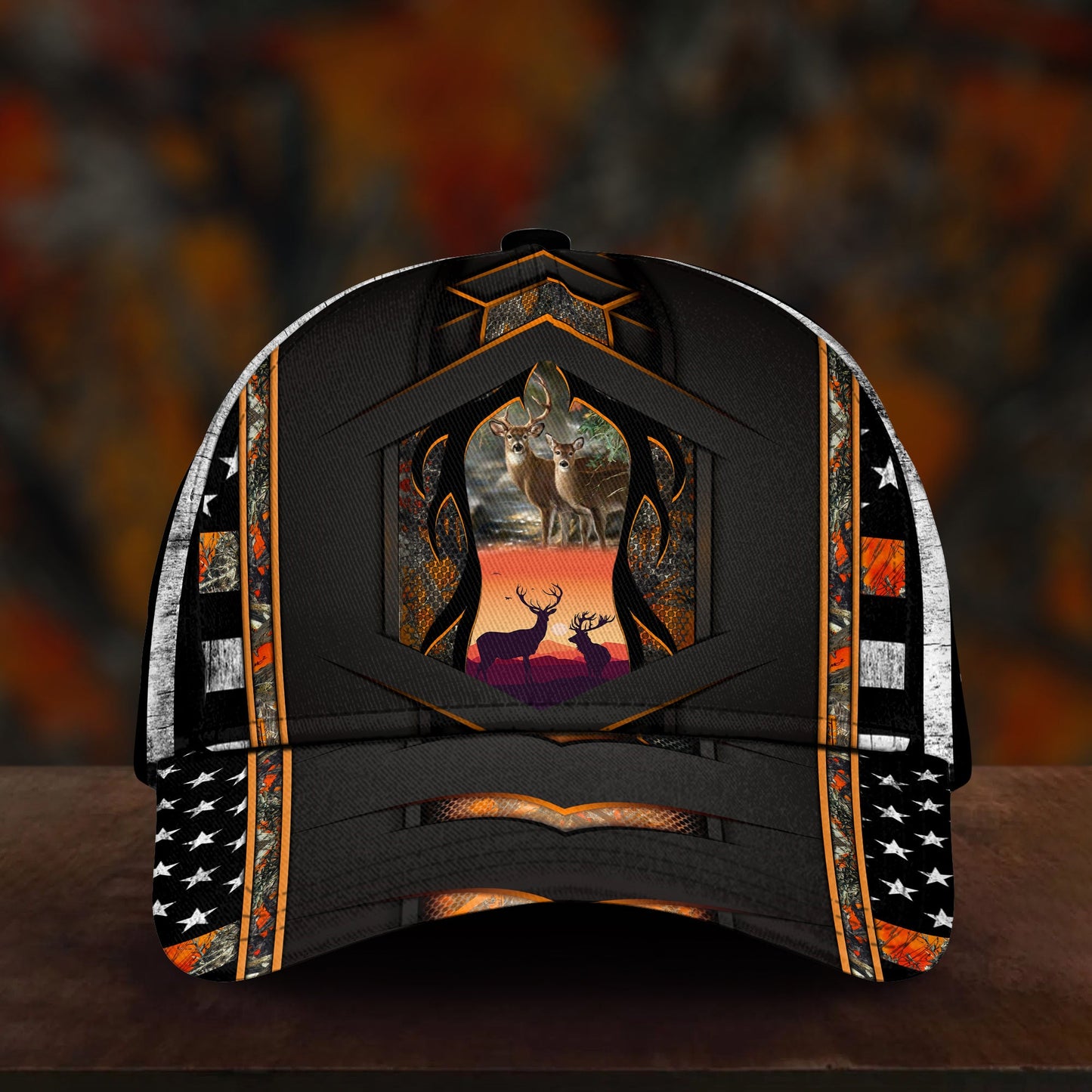 Deer Hunting Black Orange Vibes – Classic Cap