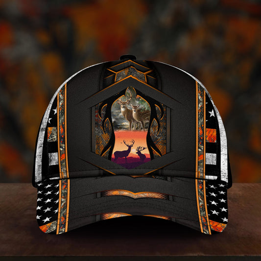 Deer Hunting Black Orange Vibes – Classic Cap