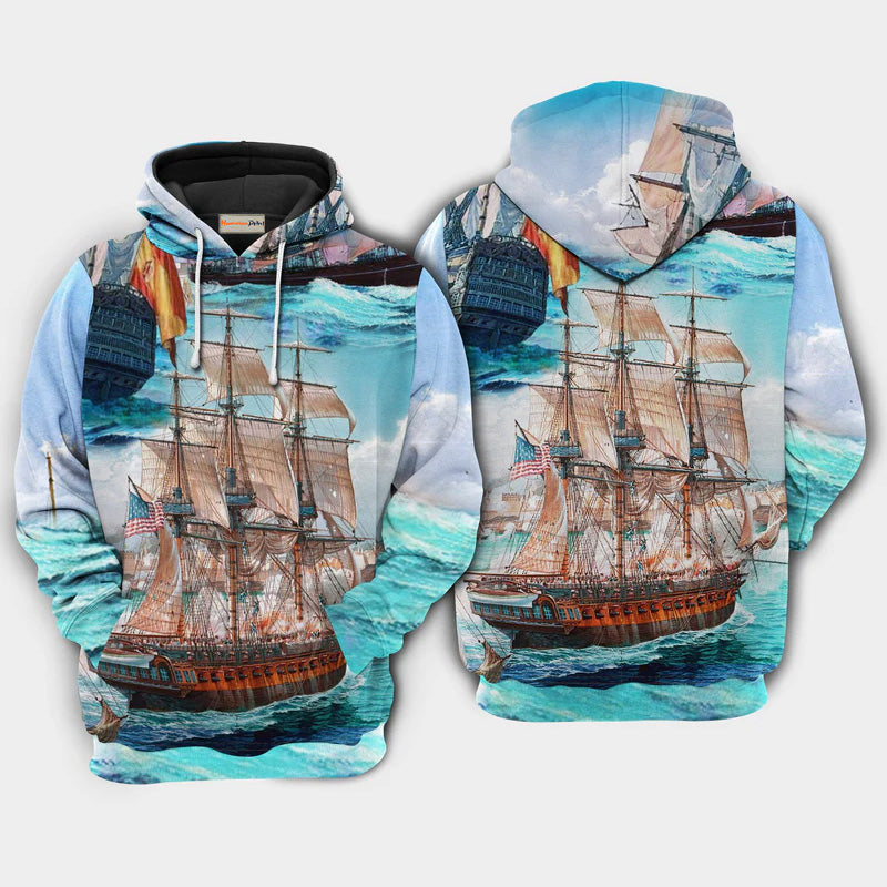 Sail Come Away With Me Quote Art – 3D Hoodie
