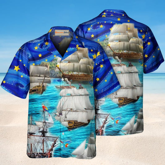 Sail Love Ocean Sky Christmas Style – Hawaiian Shirt