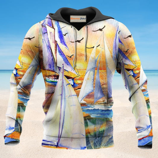 Sailing Beach Sunset Style - 3D Hoodie