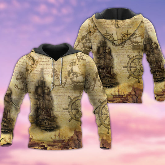 Sailing Ship Find Your Soul Art – 3D Hoodie