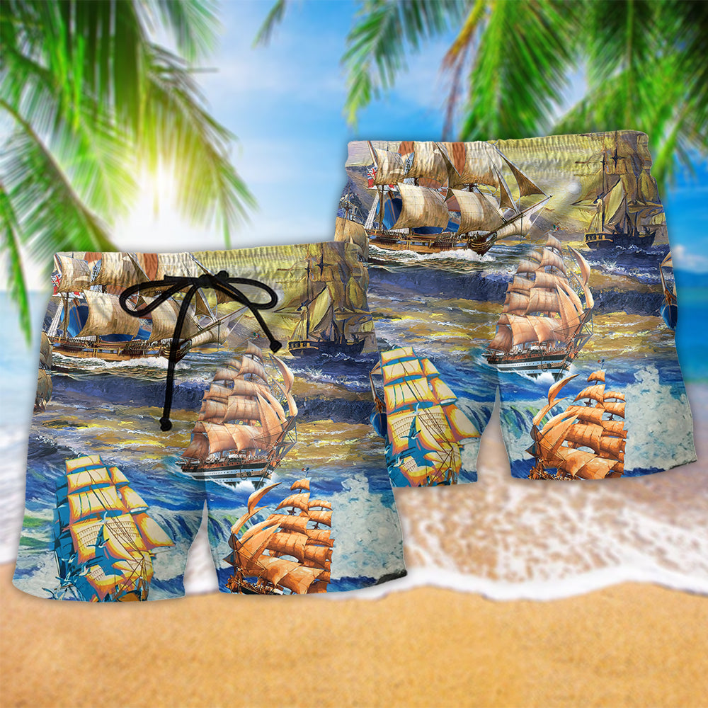 Sailing Use Any Wind Nautical Quote Art – Beach Short