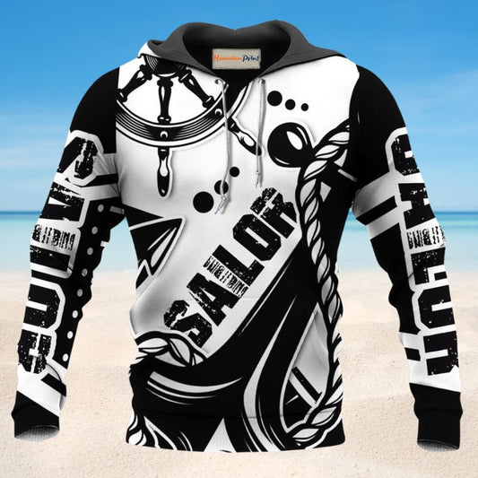 Sailor Black And White Art – 3D Hoodie