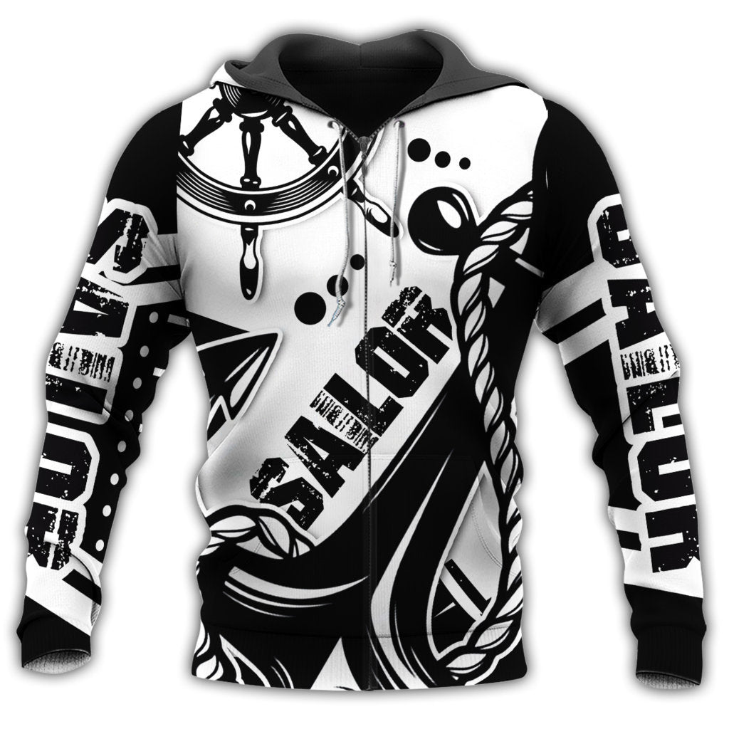 Sailor Black And White Art – 3D Hoodie2