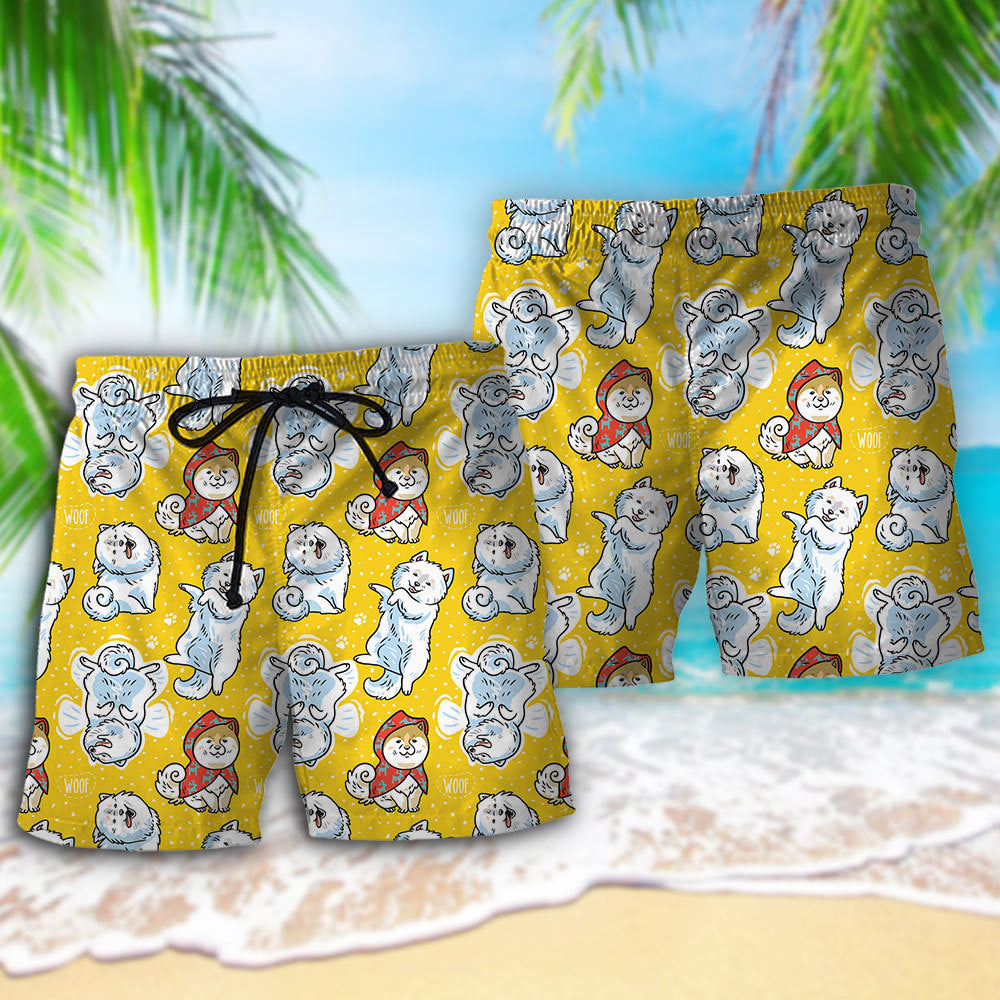 Samoyed Sunshine Yellow Dog Lover – Beach Short
