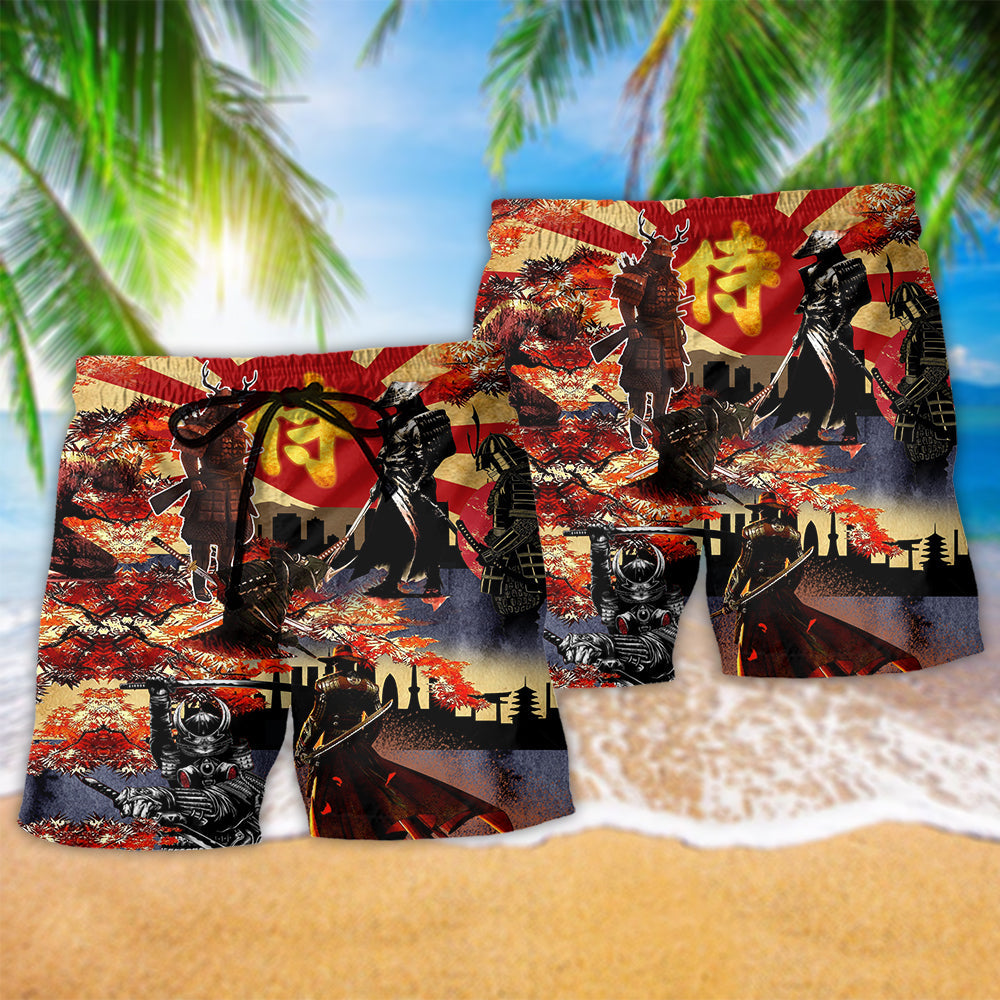 Samurai Unlived Life Courage Quote - Beach Short