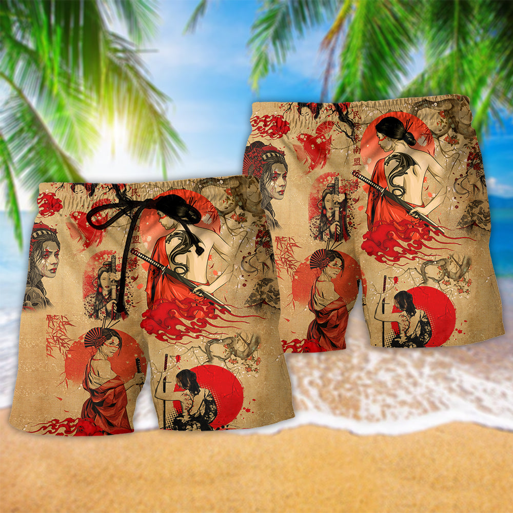 Samurai Classic Beautiful Girl - Beach Short