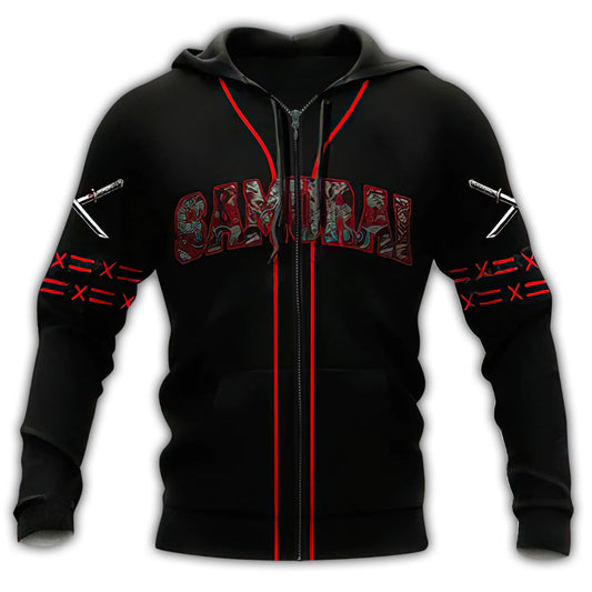 Samurai Black Red Personalized - 3D Hoodie
