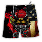 Beach Short / Adults / S Samurai America Independence Day - Beach Short - Owls Matrix LTD