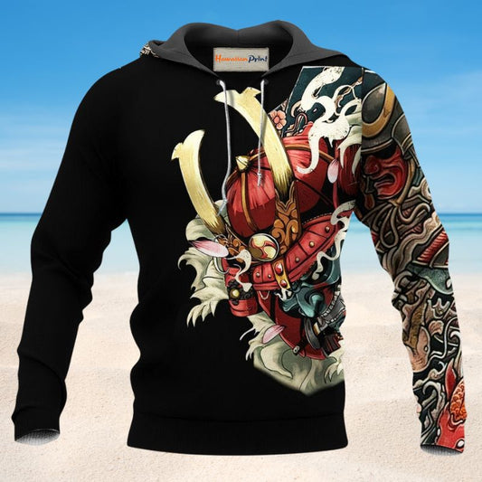 Samurai Tattoo Colorful Japan - 3D Hoodie