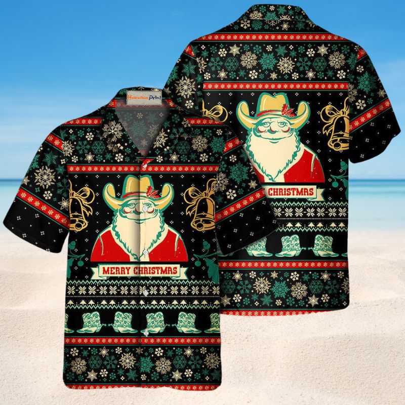Santa Cowboy Christmas Old Man – Hawaiian Shirt