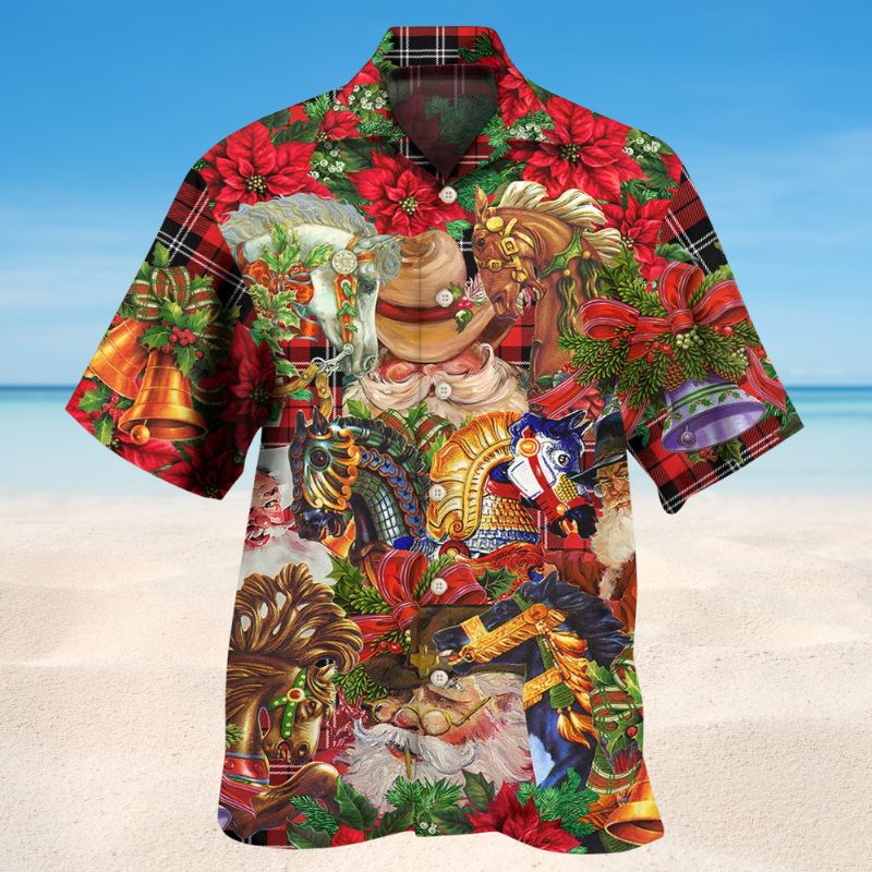 Santa Cowboy Christmas Red Style – Hawaiian Shirt