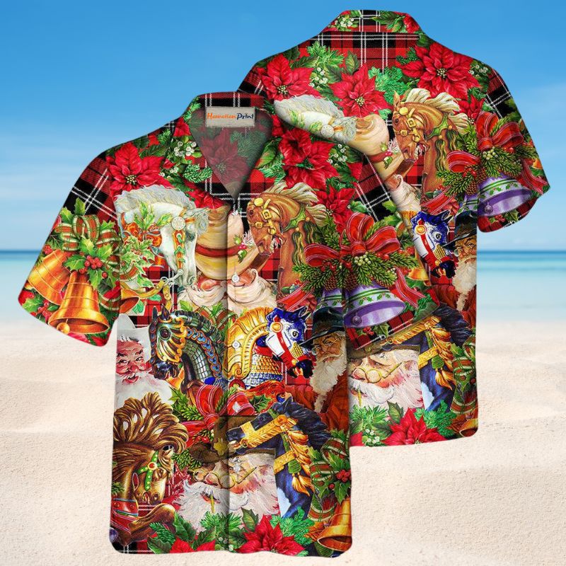 Santa Cowboy Christmas Red Style – Hawaiian Shirt