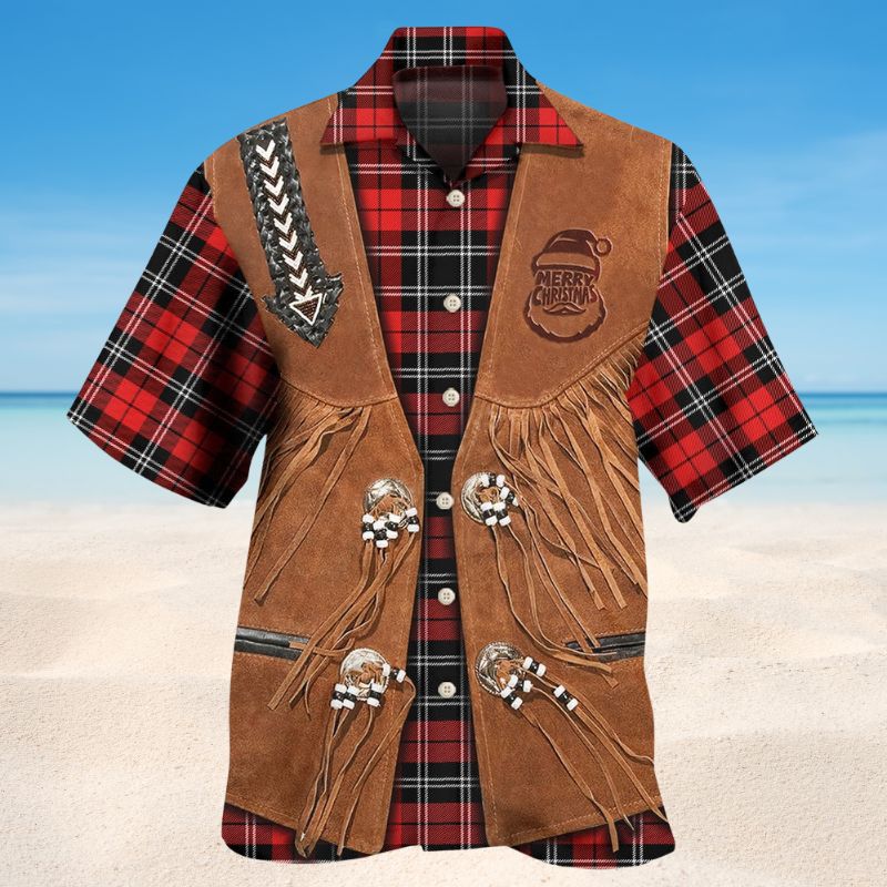 Santa Cowboy Christmas Vintage Style – Hawaiian Shirt
