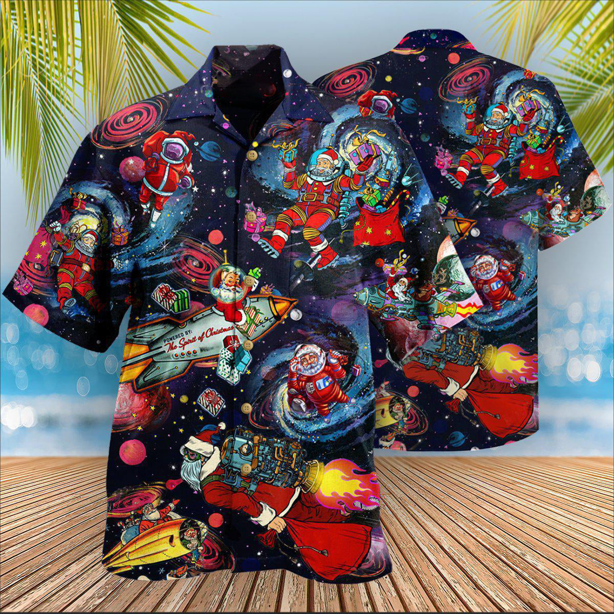 Christmas Santa In Space Fantasy – Hawaiian Shirt
