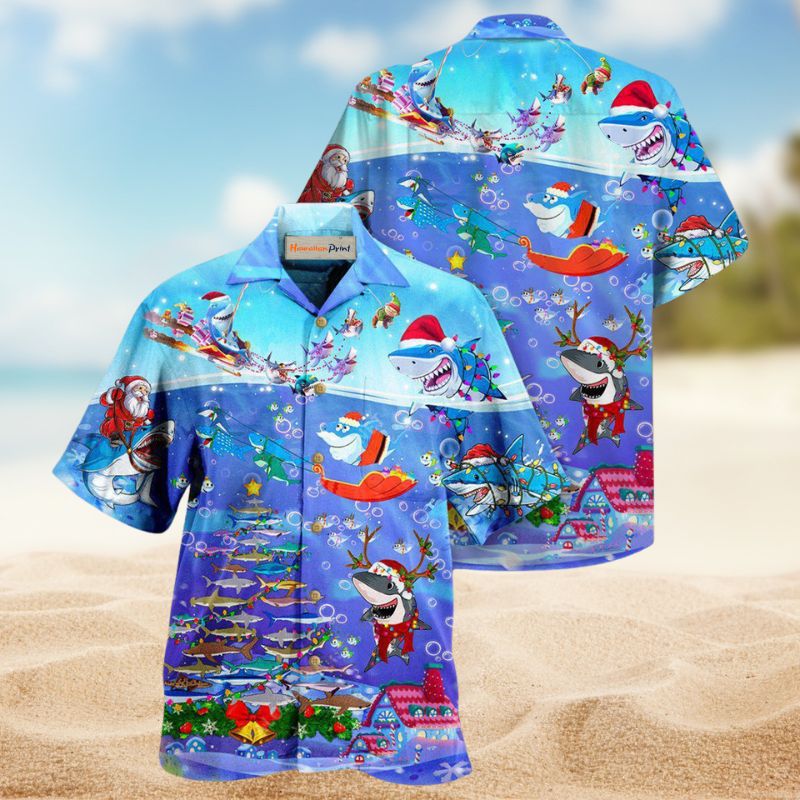 Santa Shark Rocket Gifts Edition – Hawaiian Shirt