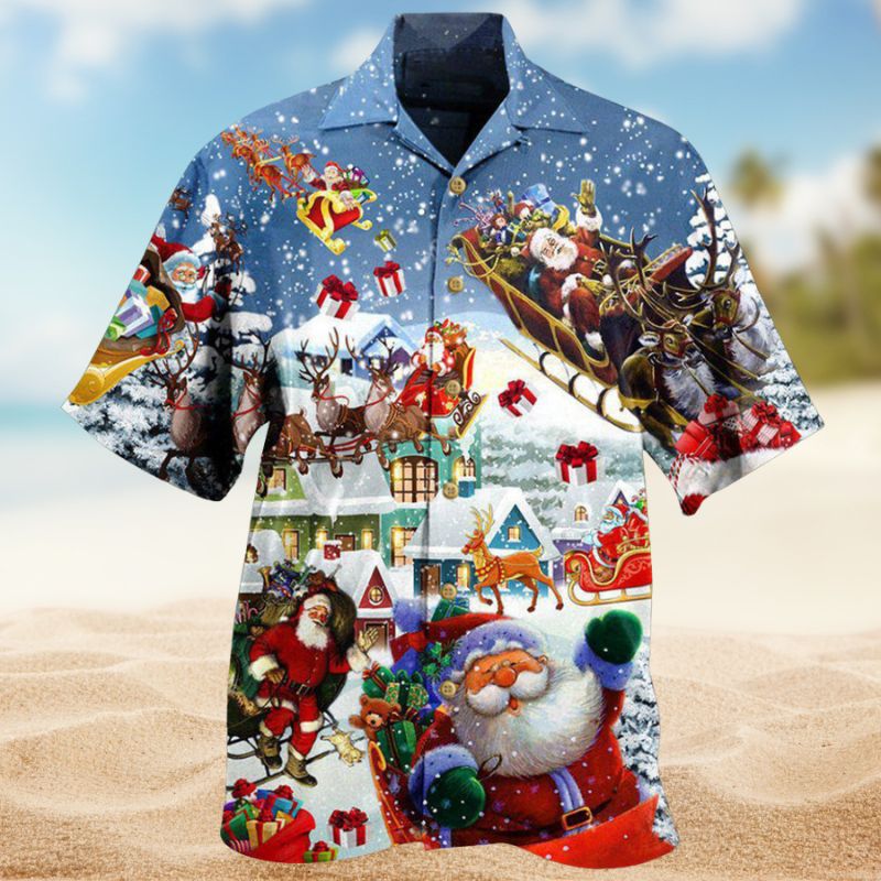 Santa Sleigh Greeting Edition – Hawaiian Shirt