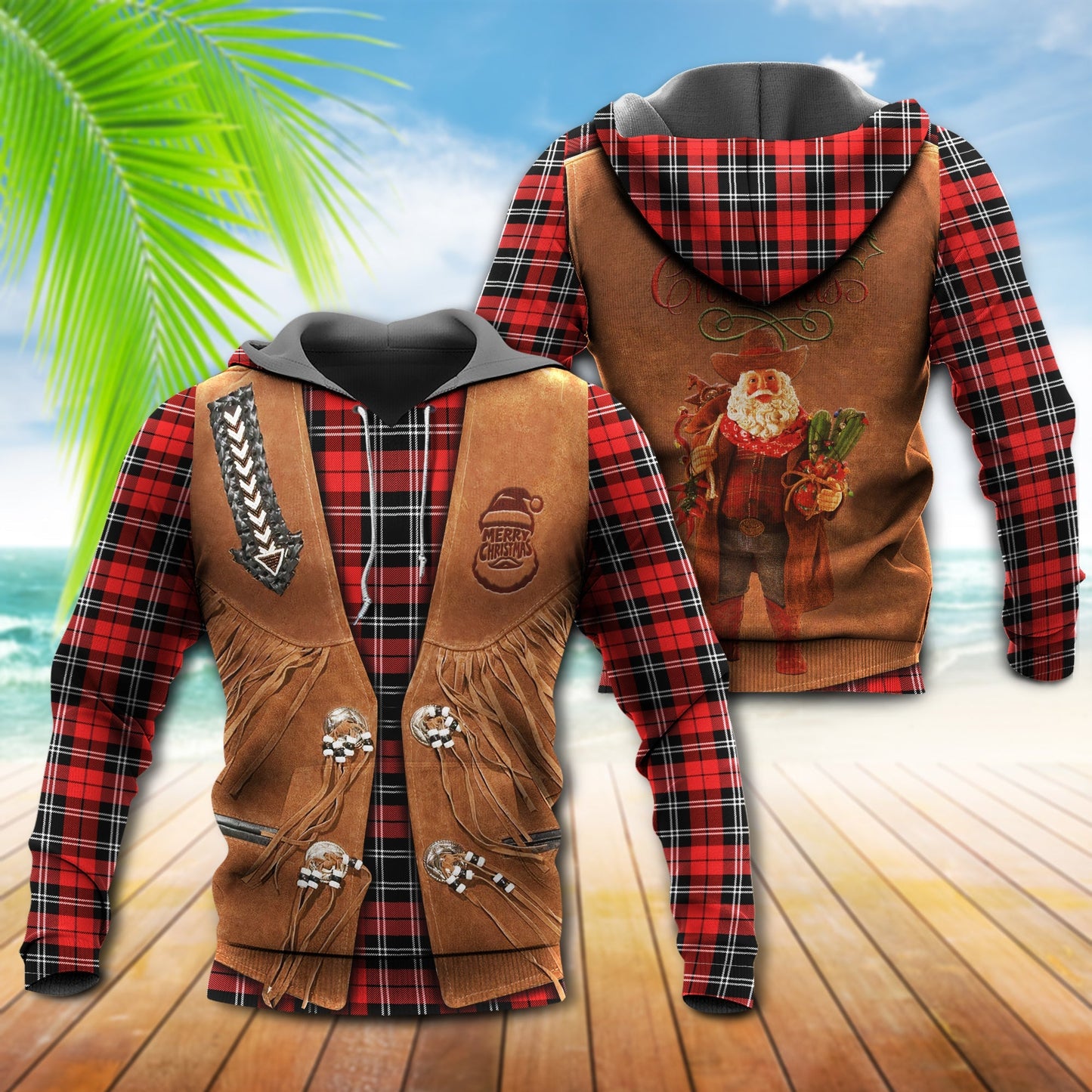 Santa Cowboy Christmas Style - 3D Hoodie3