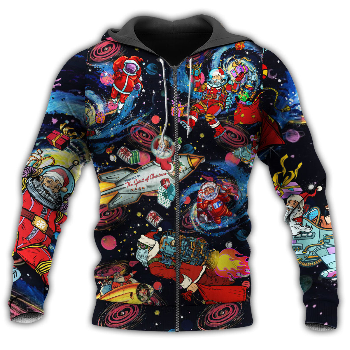 Santa In Space Christmas - 3D Hoodie2