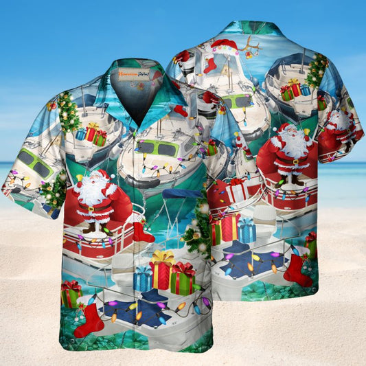 Santa’s Pontoon Coming To Town – Hawaiian Shirt