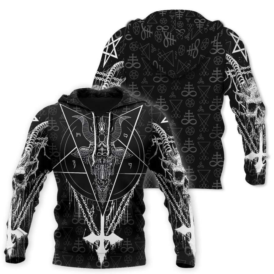 Dark Occult Black And White Art – 3D Hoodie