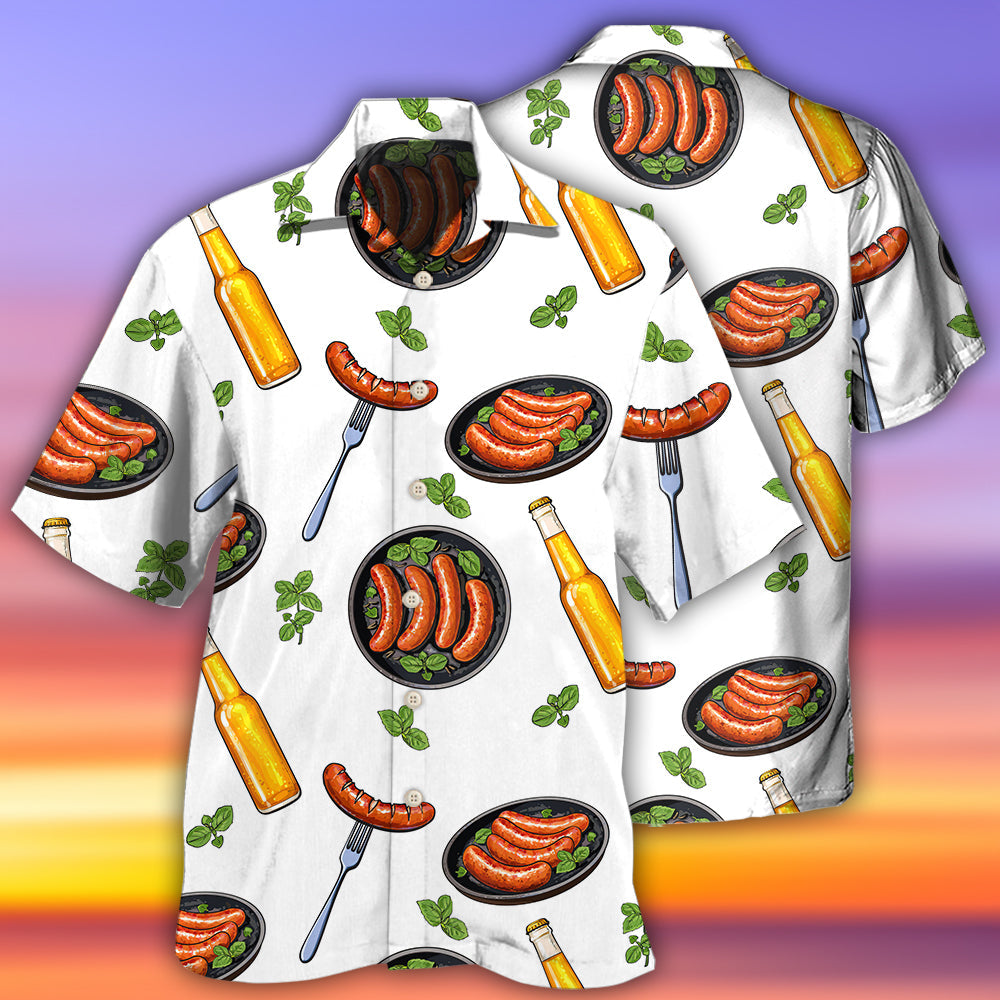 Food Sausage And Beer BBQ Party - Hawaiian Shirt