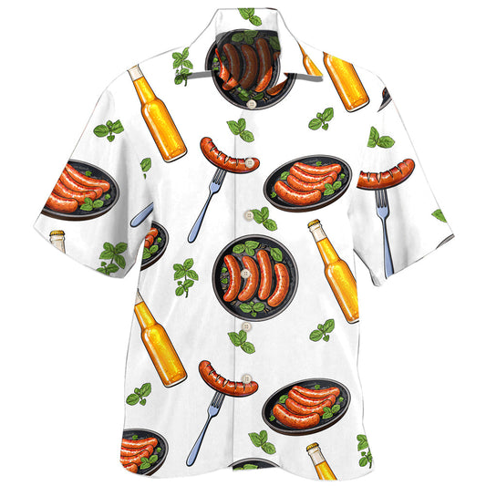 Food Sausage And Beer BBQ Party - Hawaiian Shirt
