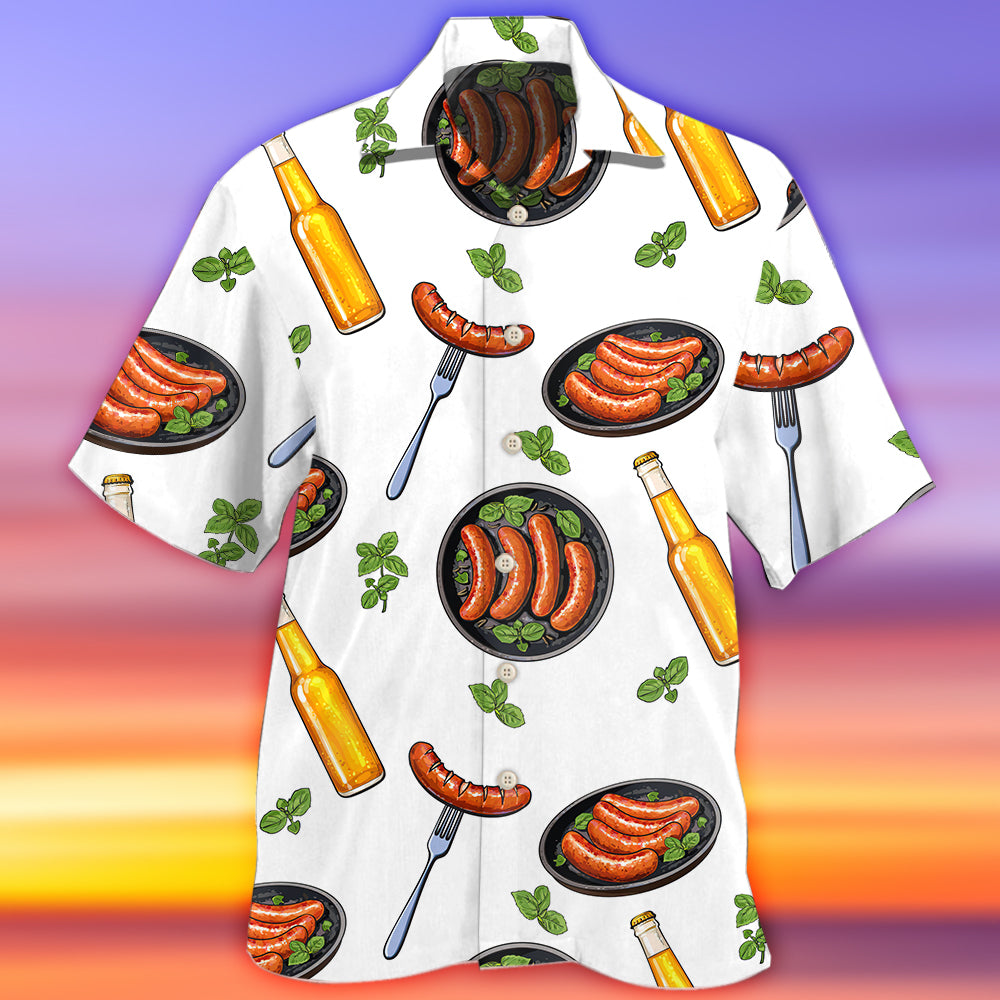 Food Sausage And Beer BBQ Party - Hawaiian Shirt