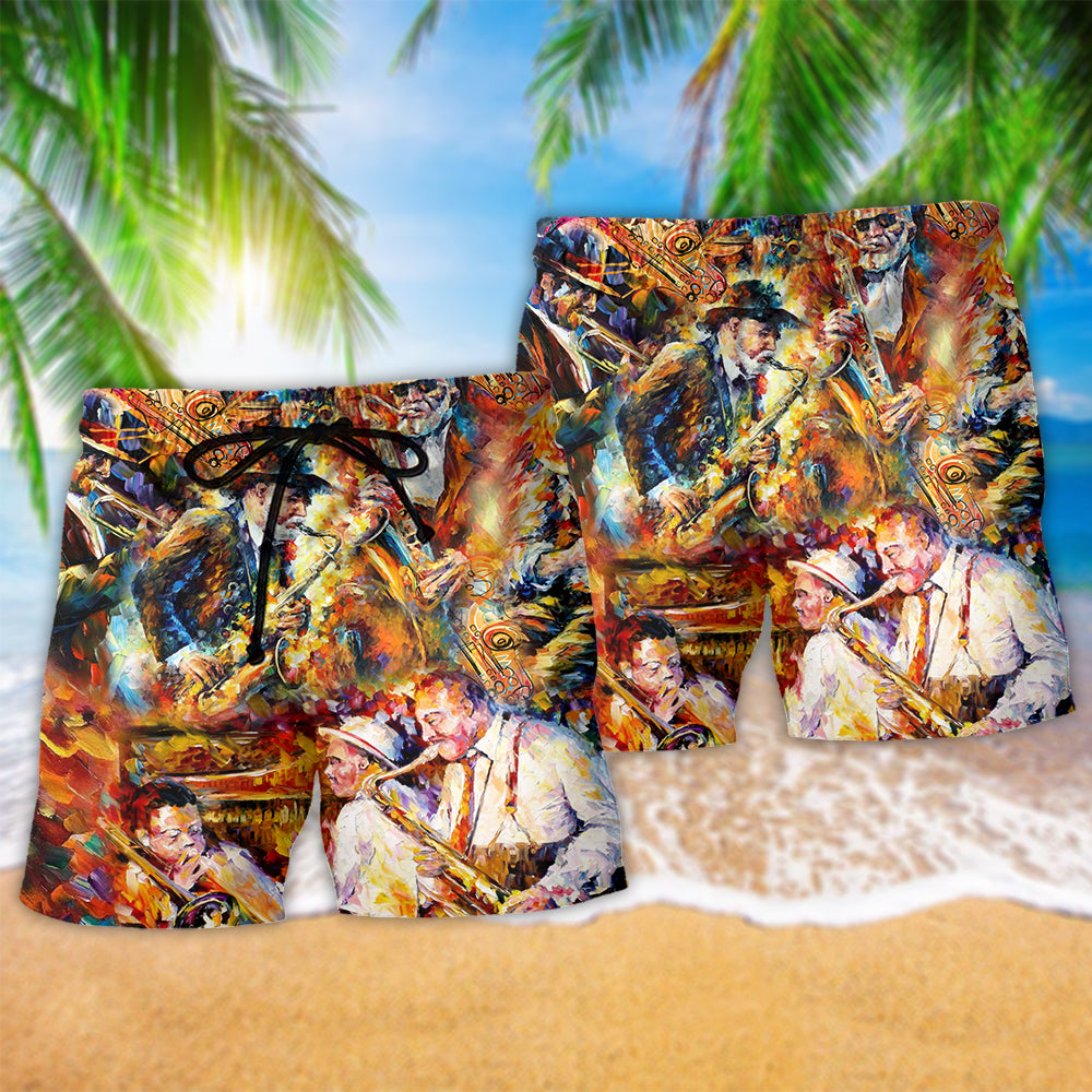 Saxophone Keep Calm Style – Beach Short