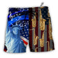 Beach Short / Adults / S Saxophone Music USA Flag Independence Day - Beach Short - Owls Matrix LTD