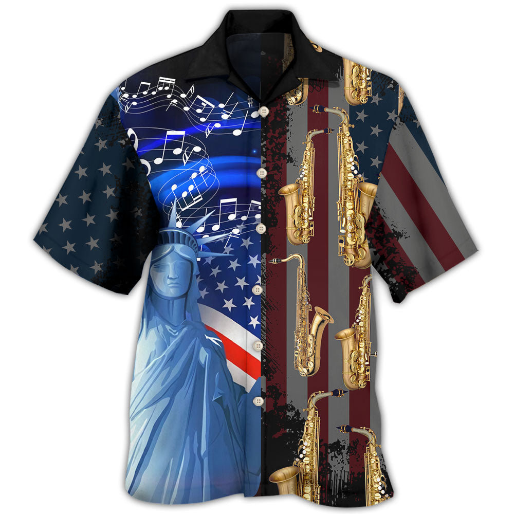 Saxophone Music Patriotic USA - Hawaiian Shirt