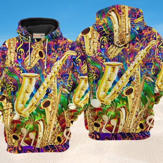 Saxophone Music Color Style - 3D Hoodie
