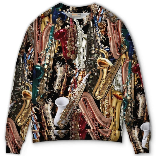 Saxophone Music Therapy Quote Style – Sweater - Ugly Christmas Sweater