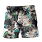 Schnauzer Dog Tropical Leaf – Beach Short