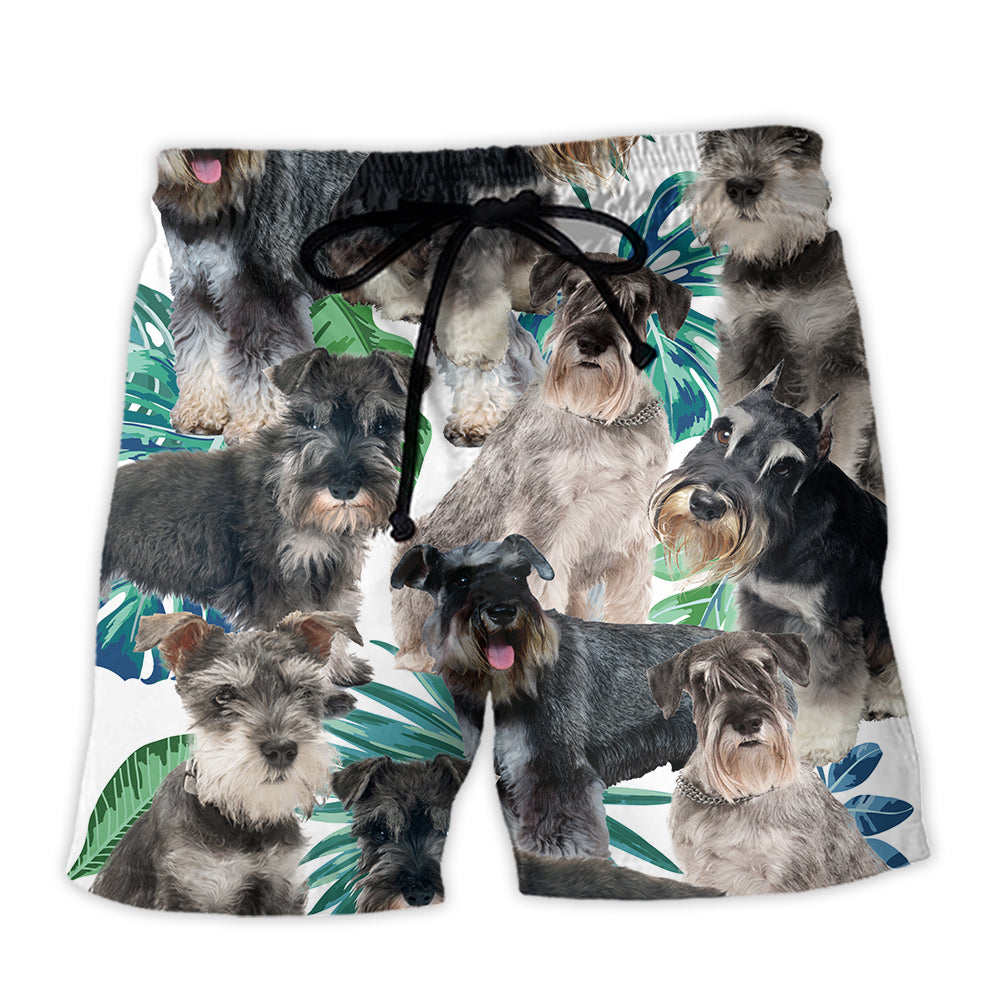 Schnauzer Dog Tropical Leaf – Beach Short