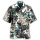 Schnauzer Dog Tropical Leaf Pattern – Hawaiian Shirt