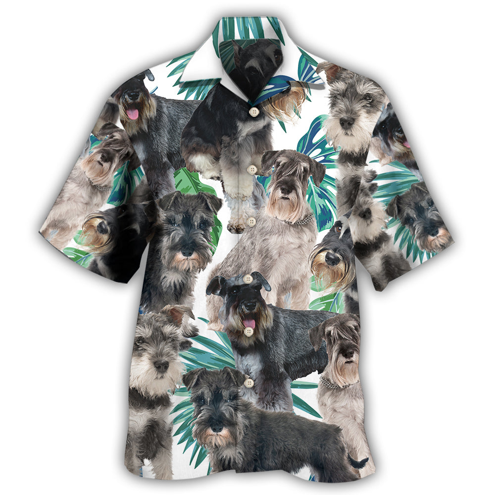 Schnauzer Dog Tropical Leaf Pattern – Hawaiian Shirt
